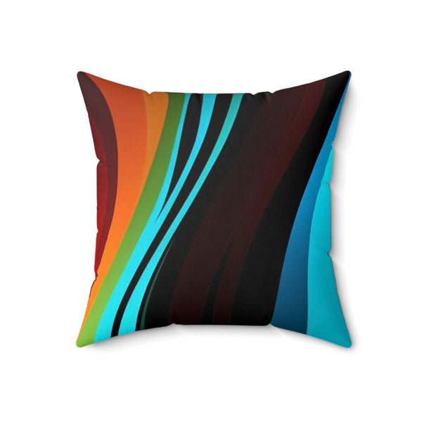 Striped Faux Suede Square Pillow