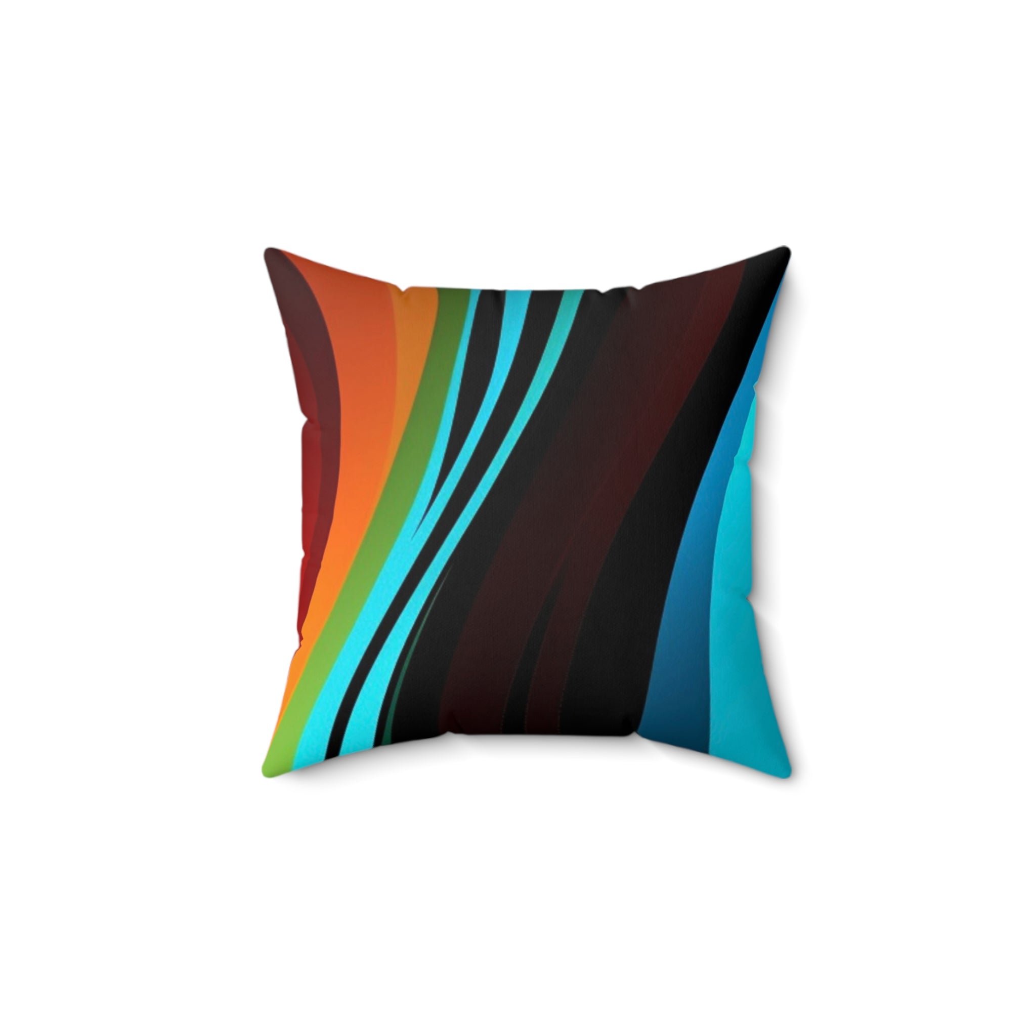 Striped Faux Suede Square Pillow