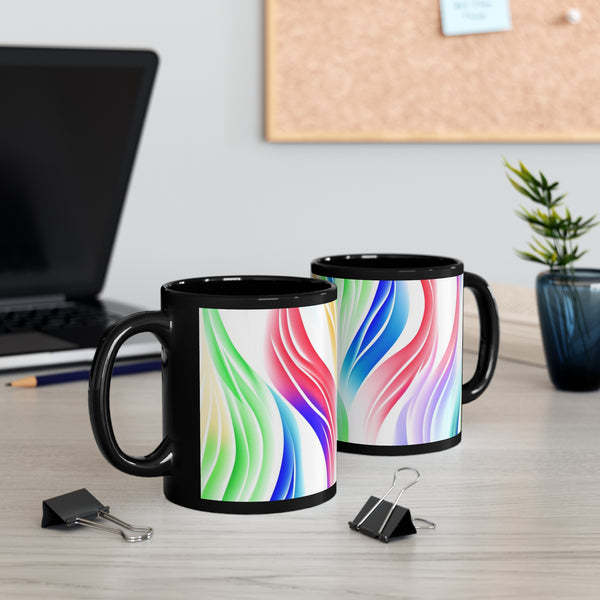 Striped Black Mug 11oz