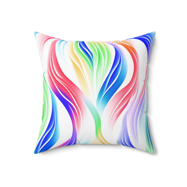 Stripes Inverted Faux Suede Square Pillow