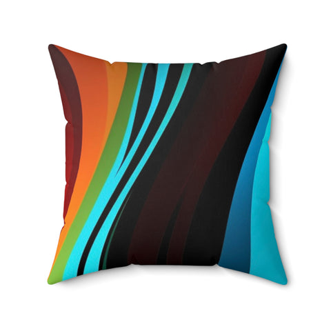 Striped Faux Suede Square Pillow