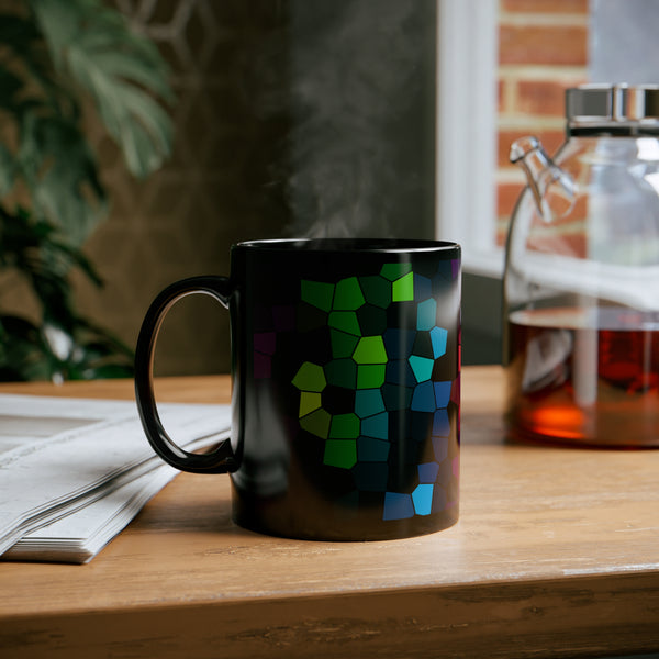 Colorful Mosaic 11oz Black Mug