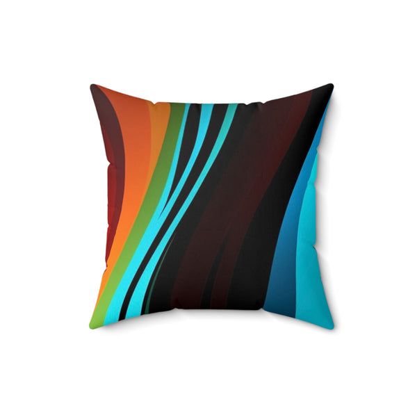 Striped Faux Suede Square Pillow